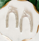 Lou & Co. Silver Arch-Shaped Metal Earrings