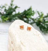 Tiger Enamel Stud Earrings