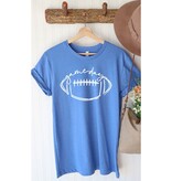 Kissed Apparel Heather Royal Blue Cursive Football Game Day Graphic Tee