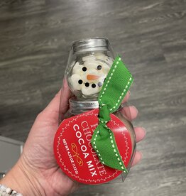 Too Good Gourmet 2 Stack Glass Jar - Snowman Cocoa Set (Green Scarf)
