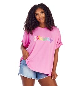 Mudpie Pink Nate Patch Tee: getaway (one size)