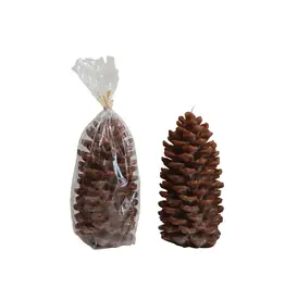 FLEURISH Pinecone  Shaped Unscented Candle 8"H