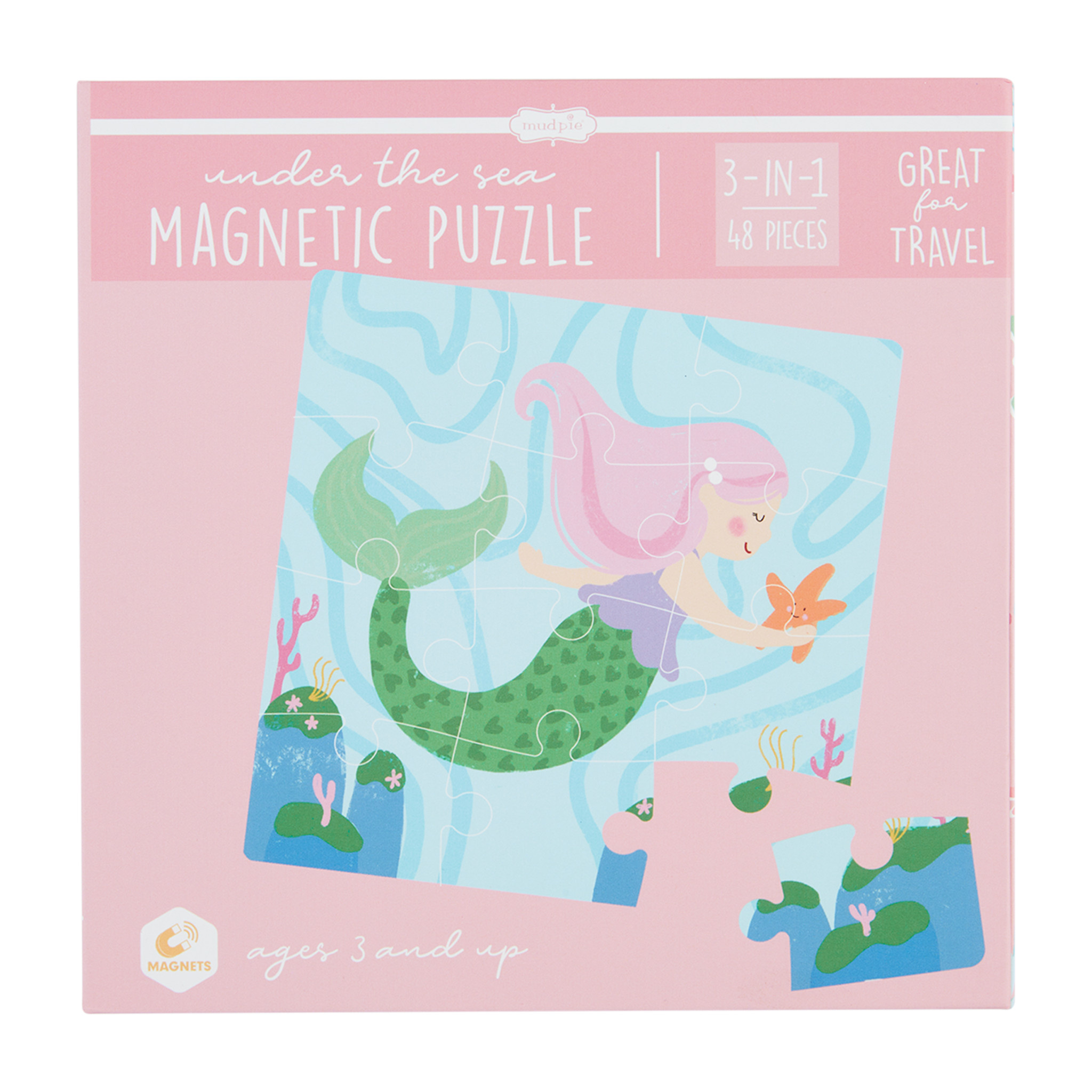 Mudpie PINK OCEAN MAGNETIC PUZZLE