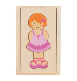 Mudpie GIRL DRESS UP WOOD PUZZLE