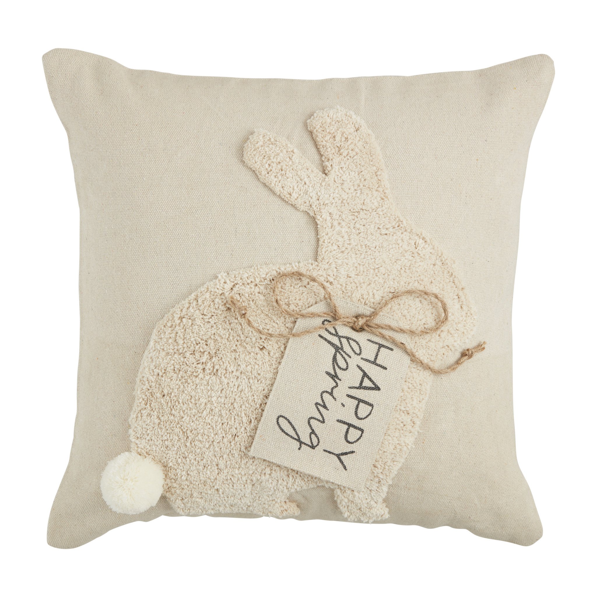 Mudpie SQUARE TUFTING BUNNY PILLOW