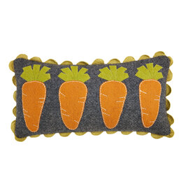 Mudpie CARROT MINI FELTED WOOL PILLOW