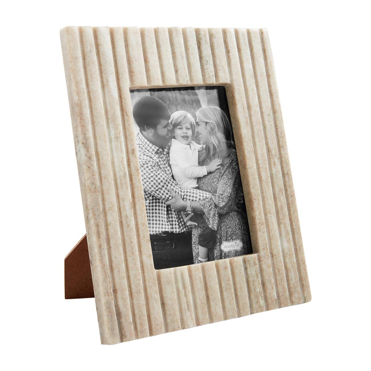 Mudpie 5x7 BEIGE STRIPE MARBLE FRAME