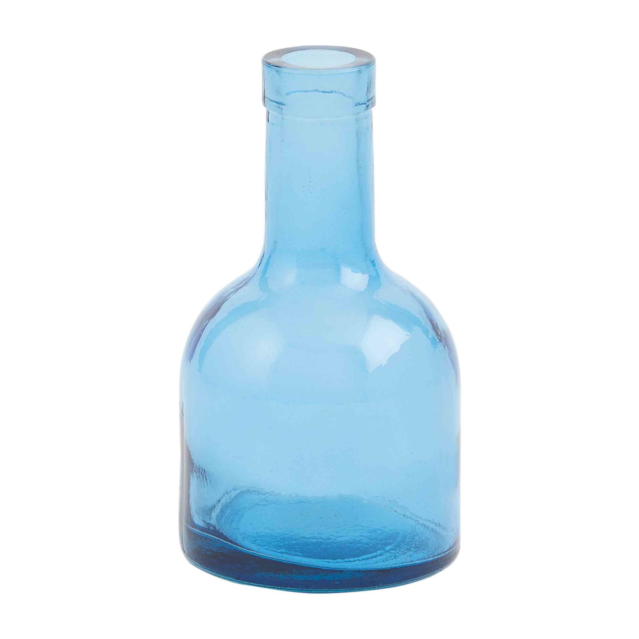 Mudpie BLUE SHORT GLASS VASE