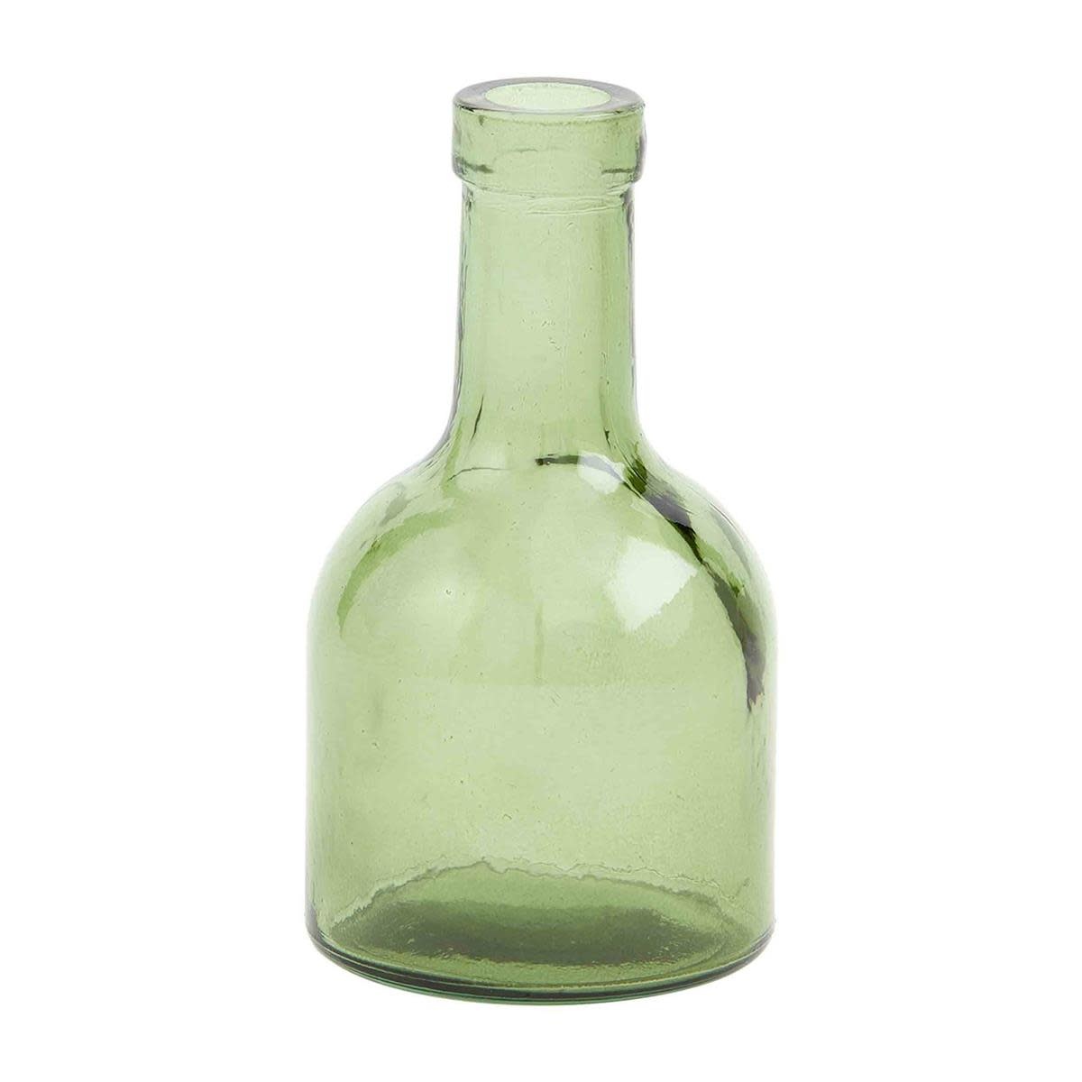 Mudpie GREEN SHORT GLASS VASE