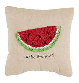 Mudpie WATERMELON CROCHET PILLOW