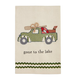 Mudpie GONE TO LAKE APPLIQUE TOWELS