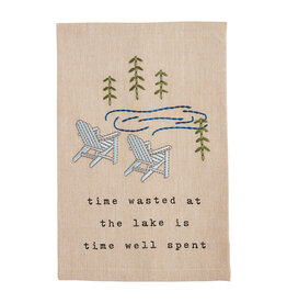 Mudpie TIME EMBROIDERY LAKE TOWELS
