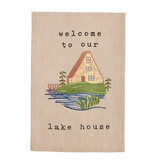 Mudpie WELCOME EMBROIDERY LAKE TOWELS