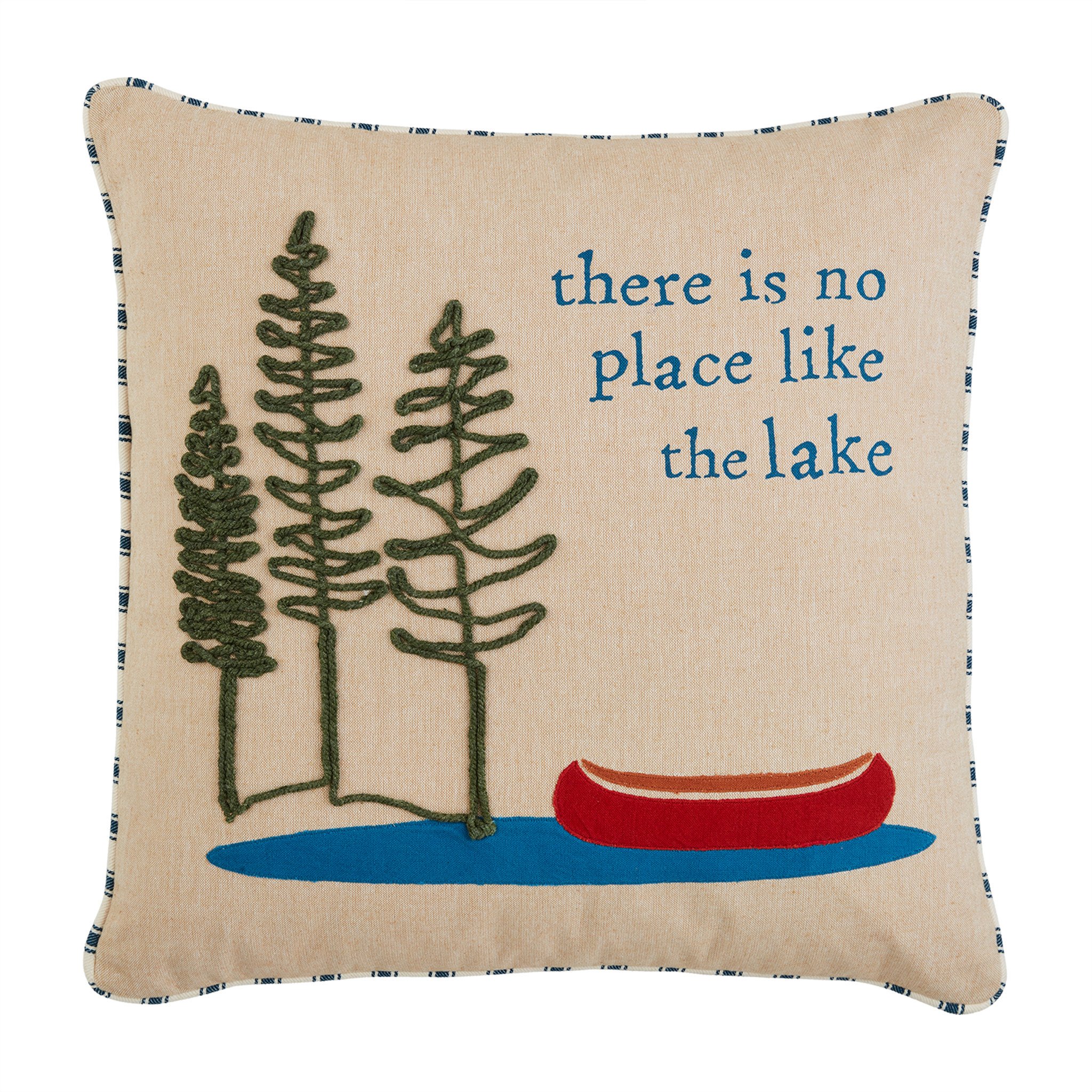 Mudpie THERE IS APPLIQUE LAKE PILLOW