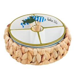 Mudpie RETREAT TOOTHPICK DIVIDED BOWL