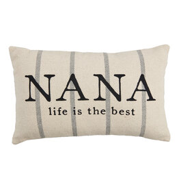 Mudpie NANA STRIPED GRANDMA PILLOW