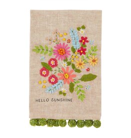 Mudpie SUN EMBROIDERED FLORAL TOWEL