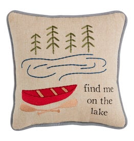 Mudpie FIND ME EMBROIDERED PILLOWS