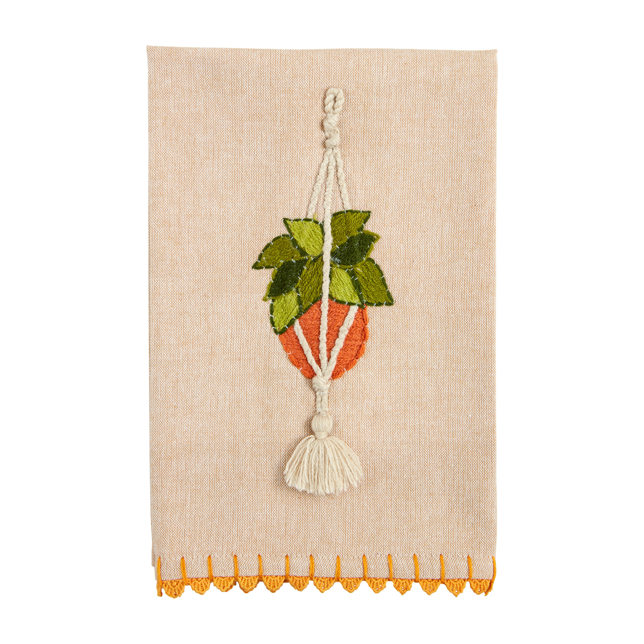 Mudpie HANGING PLANTER EMB TOWEL