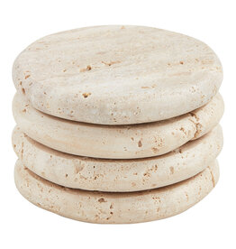 Mudpie CREAM TRAVERTINE COASTERS