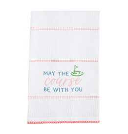 Mudpie MAY THE COURSE GOLF WAFFLE TOWEL