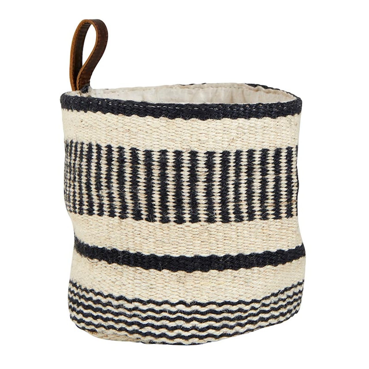 Cream + Black Mini Jute Bag