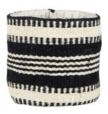Cream+Black Striped Mini Jute Bag