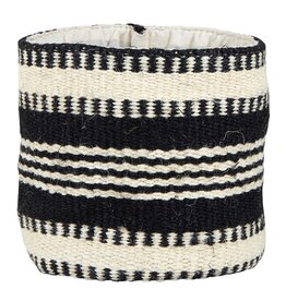 Cream+Black Striped Mini Jute Bag