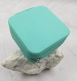 FLEURISH Green Leather Jewelry Box Organizer Box with Zipper