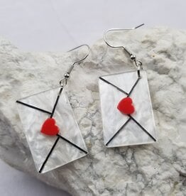 FLEURISH Love Letter Heart Envelope Earrings - Valentines Day