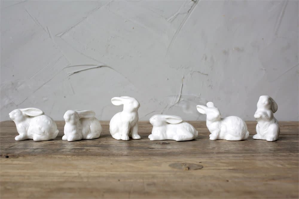 FLEURISH Mini White Ceramic Bunny (choice of 6 styles) *best seller