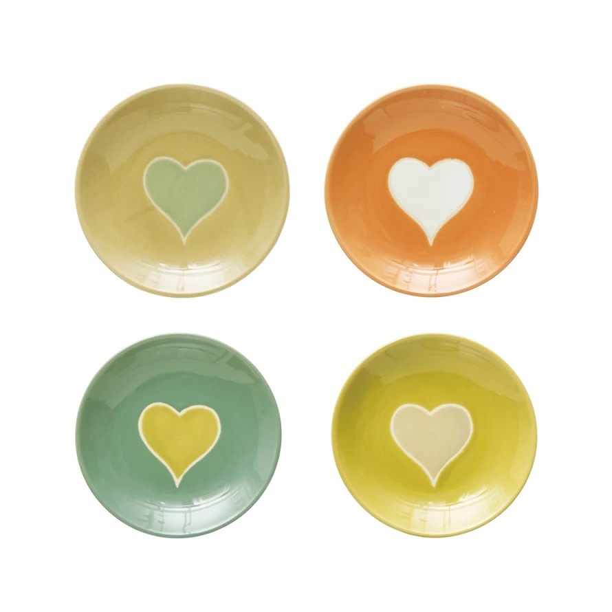 FLEURISH Handmade Heart Stoneware Dish/Plate (choice of 4 colors)