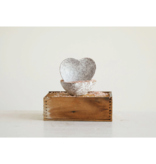 FLEURISH Stoneware Heart Dish, Antique White Finish