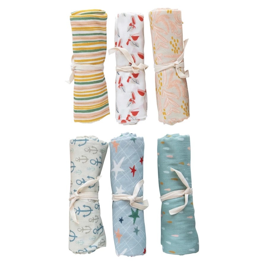 FLEURISH Cotton Baby Swaddle Blanket (choice of 6 prints)