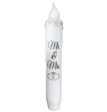 Mr. & Mrs. Wedding Hand-Dipped Battery Operated Candle