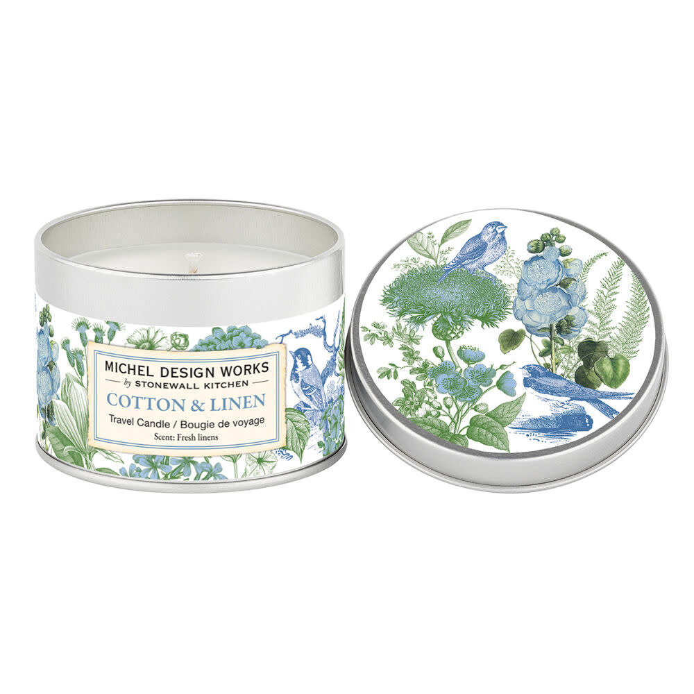 Michel Design Works MDW Cotton & Linen Travel Candle