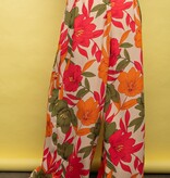 Easel Natural Floral Printed Wide Pants