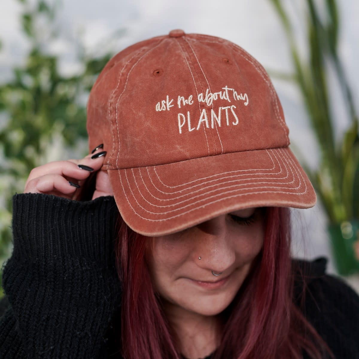 FLEURISH Ask Me About My Plants Baseball Cap