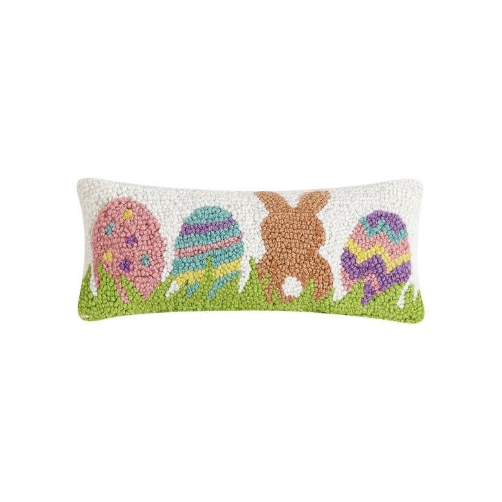 BUNNY WITH EGGS WOOL HOOK PILLOW