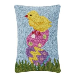 EASTER CHICK EGGS WOOL HOOK PILLOW