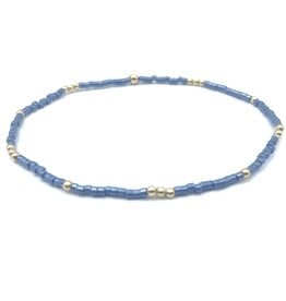 Erin Gray 2mm Newport Steel Blue + Gold Filled Waterproof Bracelet