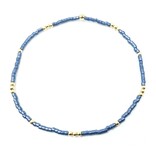 Erin Gray 2mm Newport Steel Blue + Gold Filled Waterproof Bracelet