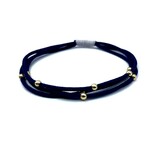 Erin Gray Single Water Pony 3mm Gold Waterproof Hair Band in Navy (w Gray Wrap)