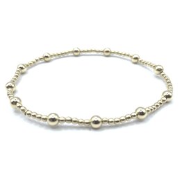 Erin Gray 2mm Gold Filled Waterproof Karma Bracelet (with Twelve 4mm) 7"