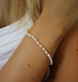 Erin Gray 3mm Montauk 14k Gold and Pearl Waterproof Bracelet 7"