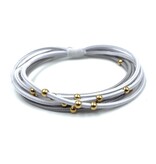 Erin Gray 3mm Gold Water Pony Waterproof Bracelet Hair Bands in Gray and White