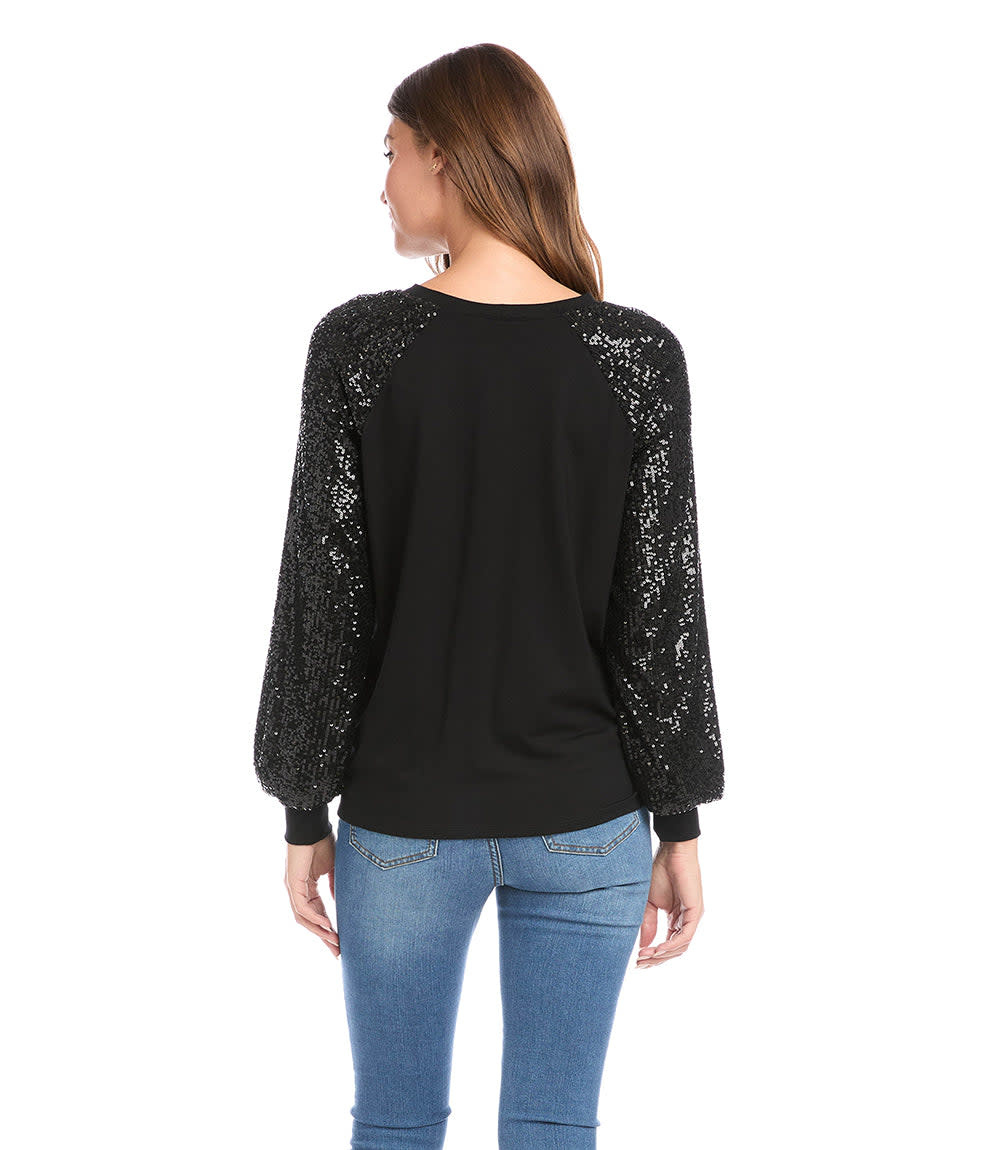 Karen Kane Black Contrast Twist-Front Top