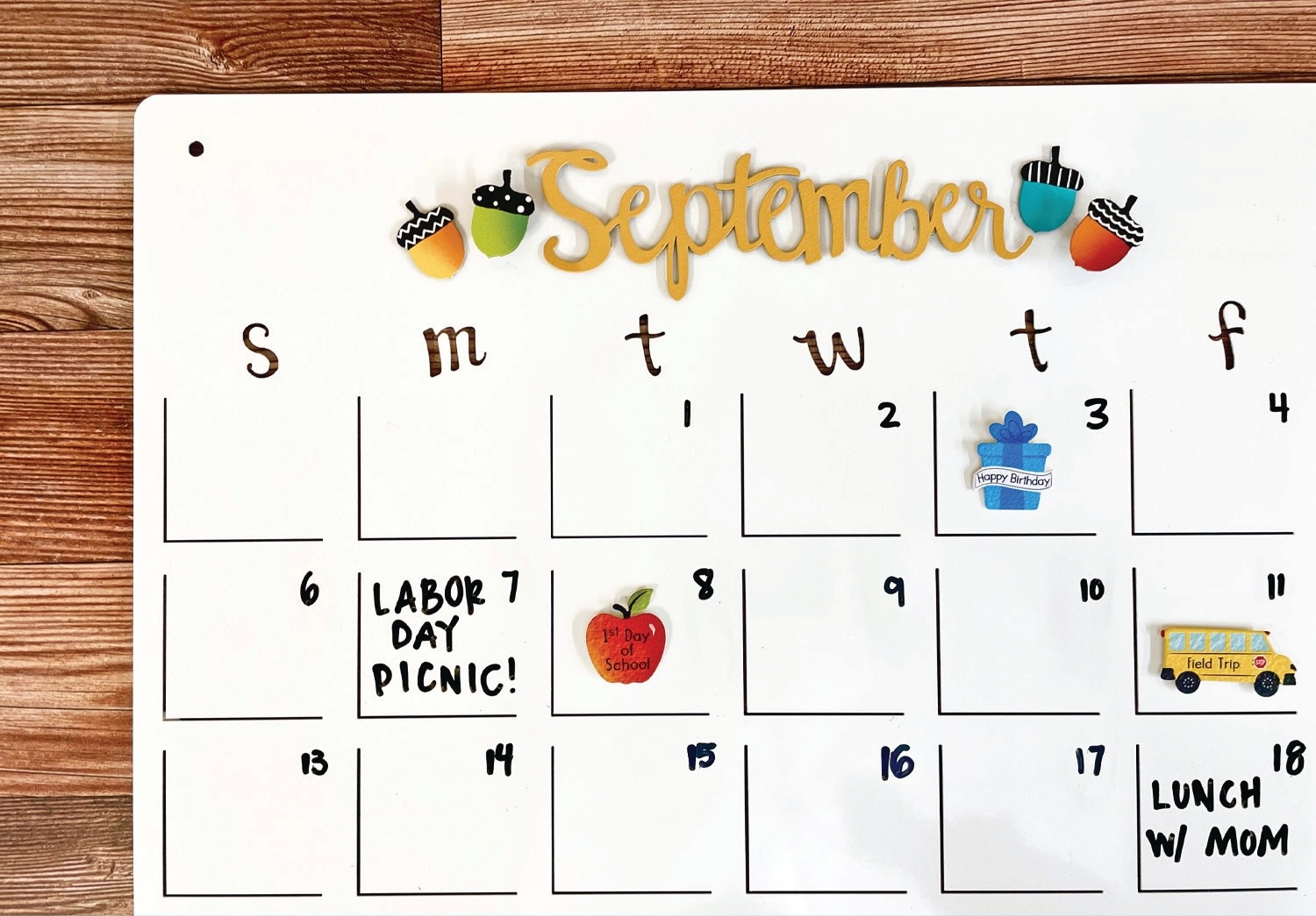 Roeda Studio Calendar Monthly Dry Erase - 19"h x 22"w