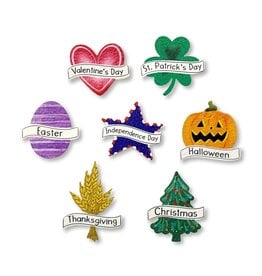 Roeda Studio Holiday Calendar Magnets S/7, Organization, Holiday Decor