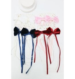 FLEURISH Velvet Pearl Tail Bow Clips (various)